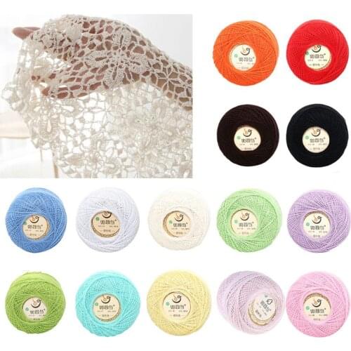 50g Thin DIY Cotton Lace Yarn Candy Color Crochet Hand-Woven Silk Light Thread F3MD