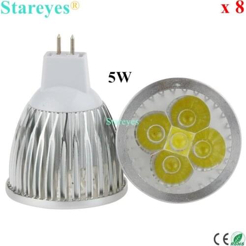 8 pcs Dimmable MR16 5W 4W 3W AC&DC12V High Power LED Spotlight lamp LED Bulb LED Downlight droplight LED light lighting LED lamp