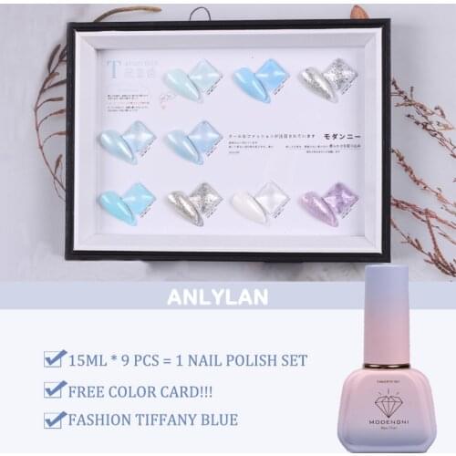 ANLYLAN Gel Nail Polish 9PCS/Set Hybrid Varnishes Semi Permanent UV LED Base Top Coat For Nais Art Manicure Kit Gel Polish Set