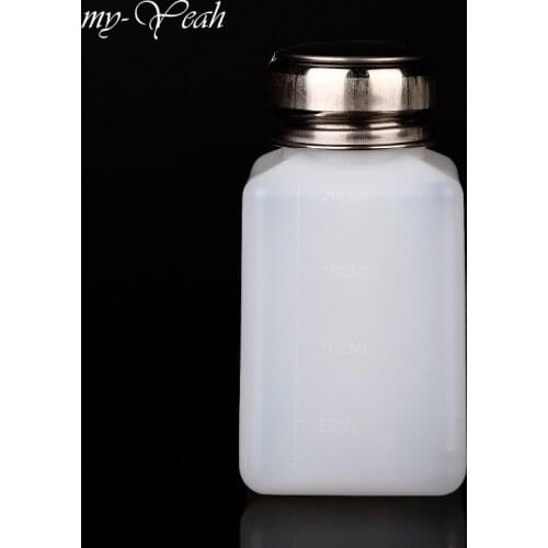 My-Yeah 200ML Nail Art Acrylic Gel Polish Cleaner Remover Liquid Alcohol Press Empty Clear Bottle Dispenser Pump Bottle DIY Home