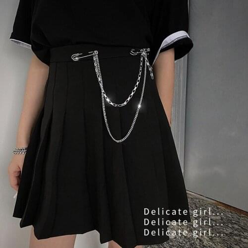 Punk New Street Brooch Belly Waist Chain Men Women Trousers Pant Jean Suits Hip Pop Keychain Ring Clip Keyring beads Accessories