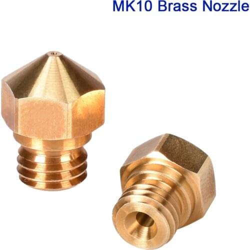 3D Printer Parts MK10 Nozzle M7 Thread High Quality Heat-resistant Brass Nozzle 0.2 0.4 0.8mm 1.75mm Filament Extruder J-head