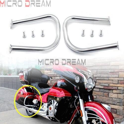 For Indian Vintage Dark Horse Roadmaster Elite 2018-2020 Chief Classic 2PCS Chrome Rear Engine Guard Highway Crash Bar Protector