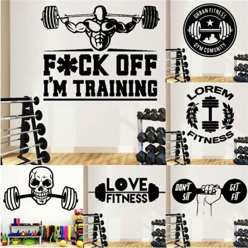 NEW GYM emblem Family Wall Stickers Mural Art Home Decor For Kitchen Restaurant Wall Stickers Waterproof Wallpaper