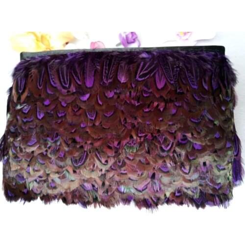Pheasants feather cloth belt, purple cloth belt 10 meters long, about 50mm wide, DIY decoration accessories