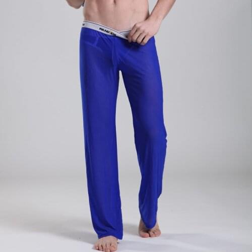 High quality formal pants men see though cotton pants tranparent sexy long johns mens pants slim fit trousers M01-6