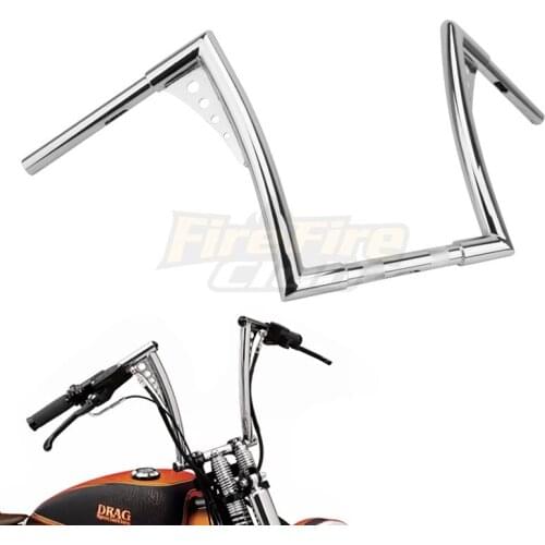 Chrome Riser Hight Handlebar Retro Drag Handle Z Bar Ape Hanger For Harley Dyna FLHT FXST Softail FLSTF XL Touring Glides Models