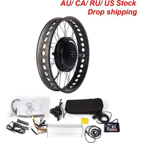 26'' 4.0 wide Fat Tire Snow Beach Bicycle Conversion Front 135mm Rear Wheel 170/190mm 36/48V 250W-1500W Electric e Bike Kit