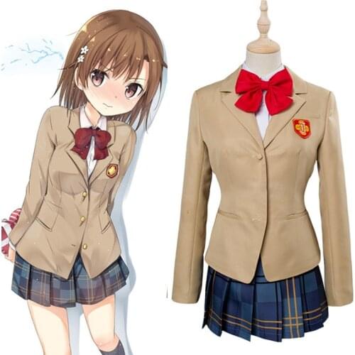 Anime To Aru Majutsu no Index Cosplay Costume Misaka Mikoto Costume Toaru Kagaku no Railgun School Uniform Halloween Party Suit