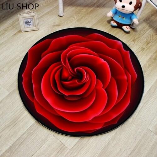 LIU 3D Colorful Floral Rose Carpet Anti-slip Creative Flower Print Doormat Area Rugs for Living Room Bedroom Alfombra Tapis