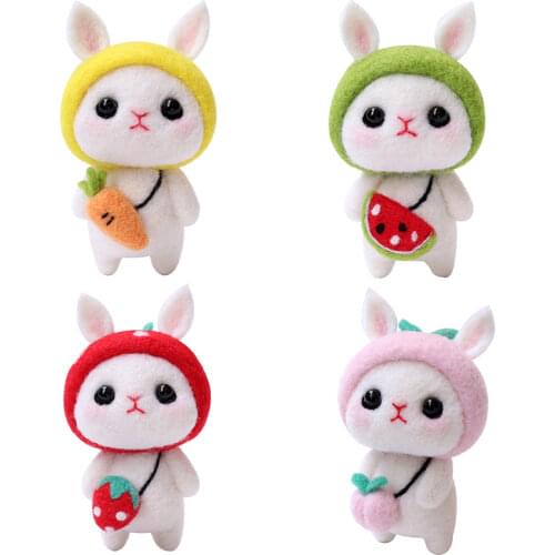 Nonvor Creative Rabbit Animal Handmade Toy Doll Kitting Non-Finished DIY Wool Felting Package MaterialArts Crafts Needlework