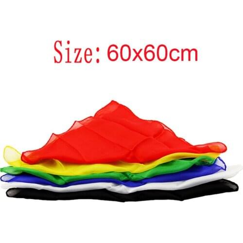 New 6pcs/pack 60*60cm Silk Magic Tricks Magic silk for Magician Change Color Silk Scarf Streets Stage Magic Props Tools