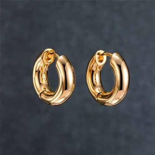 Charm Bride Small Round Wedding Earrings Female Classic Gold Color Hoop Earrings Fashion Hip Hop Metal Small Earrings For Women