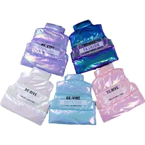 Autumn Winter Children Down Cotton Vest Thickened Boys Girls Bread Vest For 4-10 Years Childrens Warm Waistcoat Tide Coat