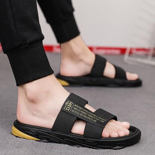 ZEEKSON Summer Outing Casual Slippers Mens Trend Personality Flip-flop Sandals Home Indoor Korean Fashion Mens Flat Slippers
