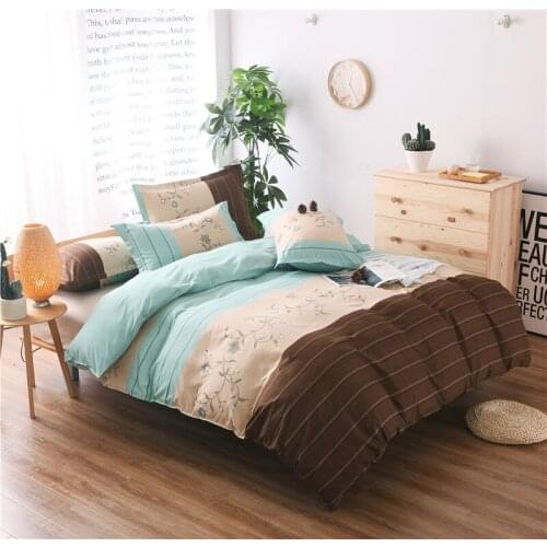 Simple Home Textile Decoration Room 2-3 Pieces No Bed Sheet Striped Quilt Cover and Pillowcase Queen Bedding Set Luxury