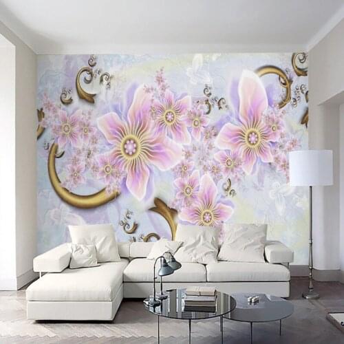 Drop Shipping Custom Photo Wallpaper Modern Simplicity Beautiful Abstract Flowers TV Decoration Living Room Wallpaper Mural