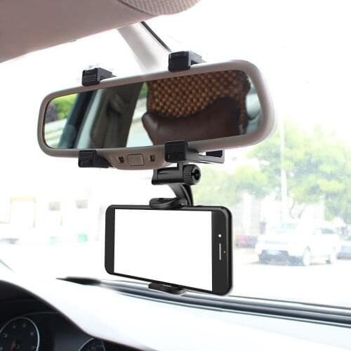 Adjustable Auto Car Rearview Mirror Mount Cell Phone Holder Bracket Stand for For Samsung iPhone Huawei Telefon Mobile Phone