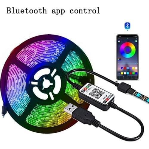 RGB LED Strip Light Decoration living Room Bedroom Flexible Led Lamp Bluetooth Remote Control Model Decor Diode Ribbon Lighting