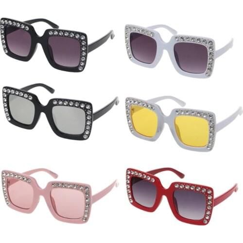 Luxury Rhinestone Kids Sunglasses Square Sun Glasses Children Baby Sunglasses Boys Girls Oculos De Sol Feminino #415