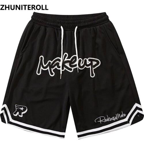 Fashion Hip Hop Mesh Shorts Man Harajuku Embroidery Letter Track Shorts Jogger Shorts Summer Japan Style Streetwear Sweatpants