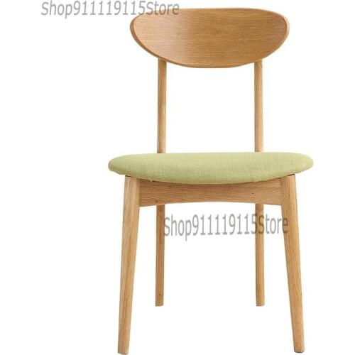 Nordic Solid Wood Dining Chair Small Family Chair Leisure Coffee Conference Desk Oak Chair Washable Butterfly Chair