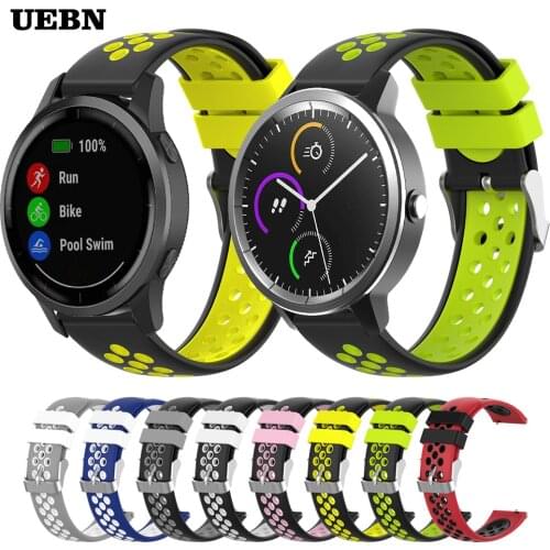 UEBN Silicone Sport Replacement Breathable Band For Garmin vivoactive 4 strap Bracelet for Garmin Venu Sq vivoactive 3 watchband