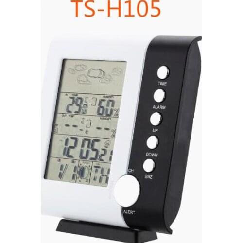 TS-H105 RF weather station alarm clock wireless digital thermometer hygrometer temperature and humidity measurement
