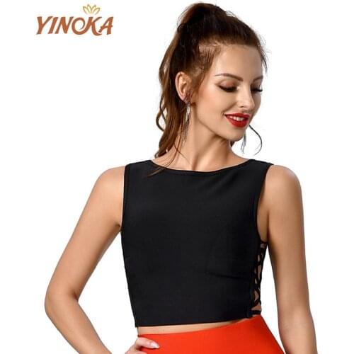 Yinoka Black bandage two piece crop top bodycon sexy hollow out party club dinner evening cocktail fashion girl night wear