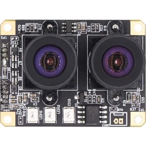 2MP 1080P Face Recognition Biopsy Detection Non Distortion IR Stereo Webcam UVC Plug Play Dual Lens USB Camera Module