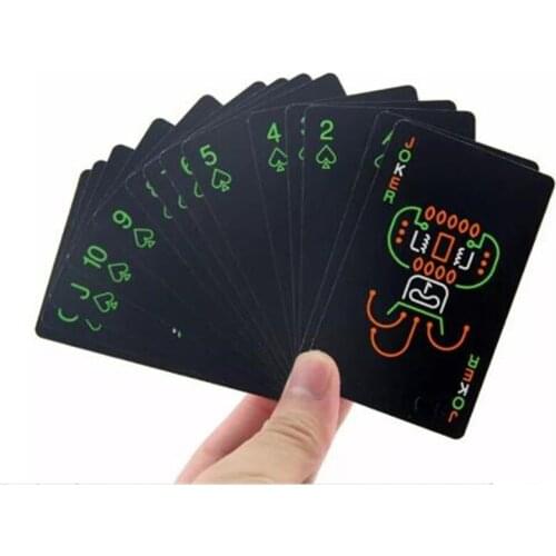 2 PC/Set Black Luminous Poker Card Bar Party Fluorescent Playing Cards Game Bar Game Collectibles