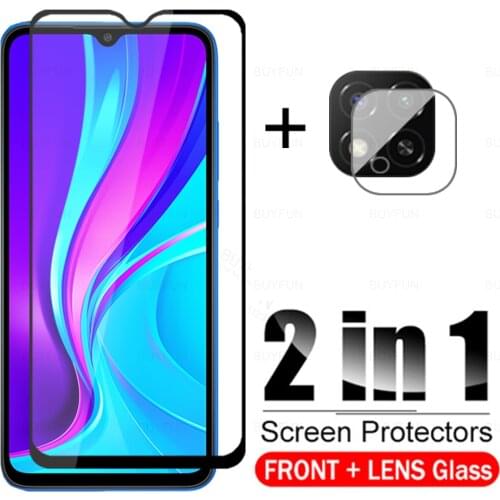2 in 1 Tempered Glass for Xiaomi Redmi 9C NFC Protective Glass Case on Xiomi Redmi 9 C C9 Redmy 9C Redmi9C Protector Film