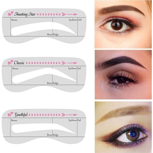 3/4/10PCS Women Eyebrow Card Reusable High Durability Grooming Shaper Template Eye Makeup Tools Stickers Fashion Hot Sale