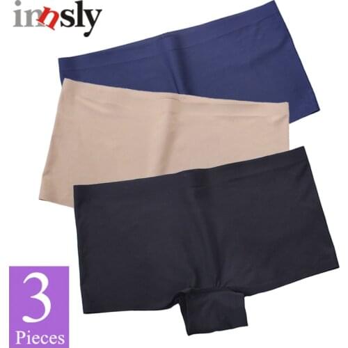 3 Pieces/Set Seamless Women Boyshorts Female Boxer Ice Silk Ladies Safety Short Pants Mid Waist Summer Underwear Women Panites