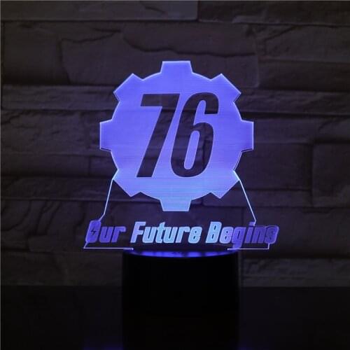 Fallout 76 our future begins USB 3D LED Night Light Boys Child Kids Baby Gifts decorative lights Game Table Lamp Bedside 2414