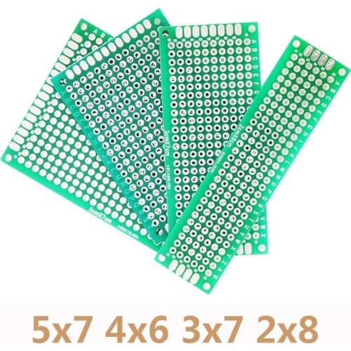 4pcs/lot 5x7 4x6 3x7 2x8cm Double Side Prototype PCB DIY Universal Printed Circuit Board Breadboard Learning Experiment Plate