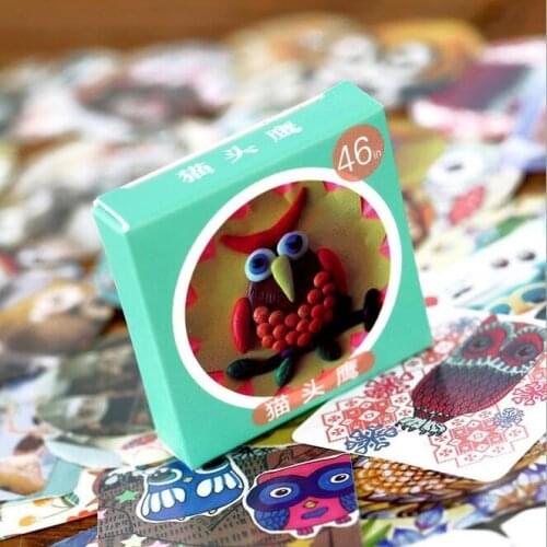 46pcs/lot Cute Owl series deco sticker set Students' DIY Tools Gift seal packing stickers