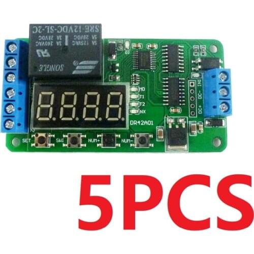 5X Dual channel DC 12V Multifunction DPDT Delay Relay Time Switch Turn on/off PLC Module for Polarity switching Stereo Audio