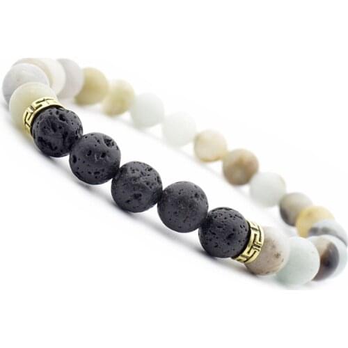 8mm Aromatherapy Essential Oil Diffuser Bracelet Natural Beads Healing Amazonite Bracelet Lava Rock Natural Stone Bracelet