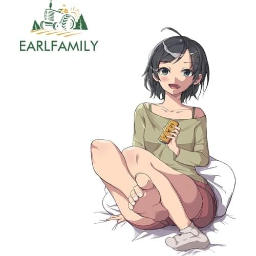 EARLFAMILY 13cm x 8.4cm for Hikigaya Komachi Vinyl Car Sticker Creativite Decal Waterproof Motorcycle Air Conditioner Decoration