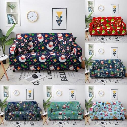 Christmas Santa Claus Elastic Sofa Cover Stretch Spandex Sofa Covers For Living Room Anti-dirty Sofa Slipcover Loveseat Sofa