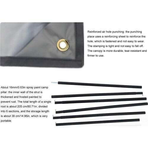 Camping Canopy Tent With Anti-ultraviolet Large Portable Canopy With 16 Mm Thick Aluminum Pole Nails*8 3m Wind Rope*8