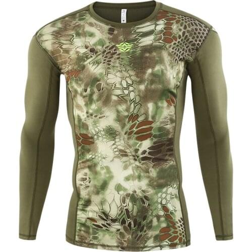2019 Spring Long Sleeve Tactical Camouflage T-shirt Men Soldiers Combat Military T Shirt Quick Dry O Neck Camo Army Shirt