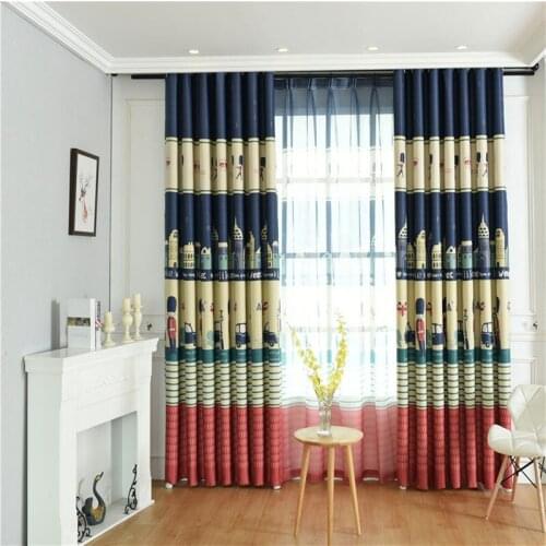 Living room childrens royal guards printing blackout curtains childrens bedroom windows modern childrens curtains and tulle