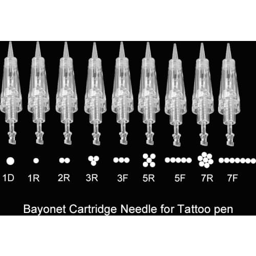 30pcs dr pen mym pen Bayonet Cartridge Needle 1D 1R 2R 3R 3F 5R 5F 7R 7F , Permanent Makeup needle for makeup tattoo eyebrow