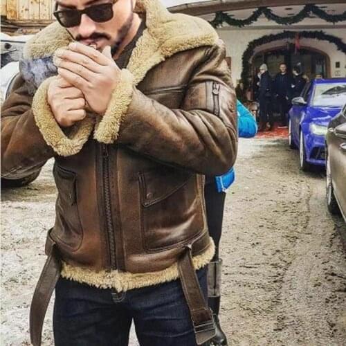 Leather Jacket Men Plus Size Locomotive Jackets Winter Fashion Long Sleeve Flocking Lapel Men Clothing