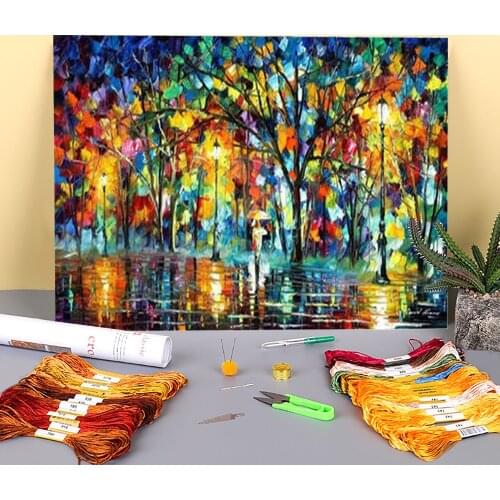 Lonely Walk Printed 11CT Cross-Stitch Embroidery Full Kit DMC Threads Craft Handiwork Needlework Hobby Jewelry Magic Decor