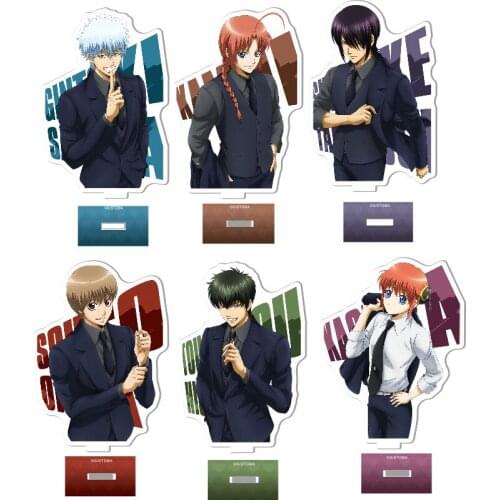 Anime GINTAMA Acrylic Stand Figure Display Model Plate Sakata Gintoki Shimura Shinpachi Kagura Cosplay Tabletop Decor Cartoon