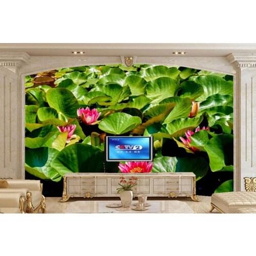 Custom papel de parede,Water lilies Water Flowers wallpaper,restaurant living room TV sofa wall bedroom kitchen wallpaper