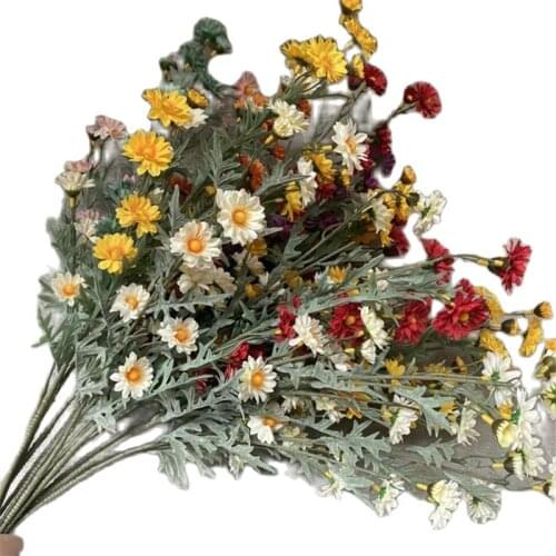 One Fake Long Stem Daisy (5 Stems/Piece) 30.71" Length Simulation Autumn Chrysanthemum for Wedding Centerpiece